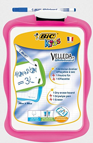 Ardesia 20 x 31 cm rosa – BIC – con 1 cancellino + 1 velleda
