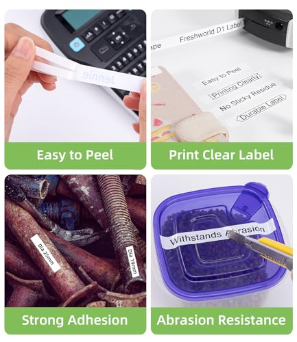 Freshworld Compatible with Dymo Label Maker Refills Replace Dymo D1 Label Tape a45013 45013 S0720530 d1 Labels, Black on White,1/2 in x 23Ft, for LabelManager 160 210D 260P 280 360D 420P 450D,20-Pack - Thumbnail 3