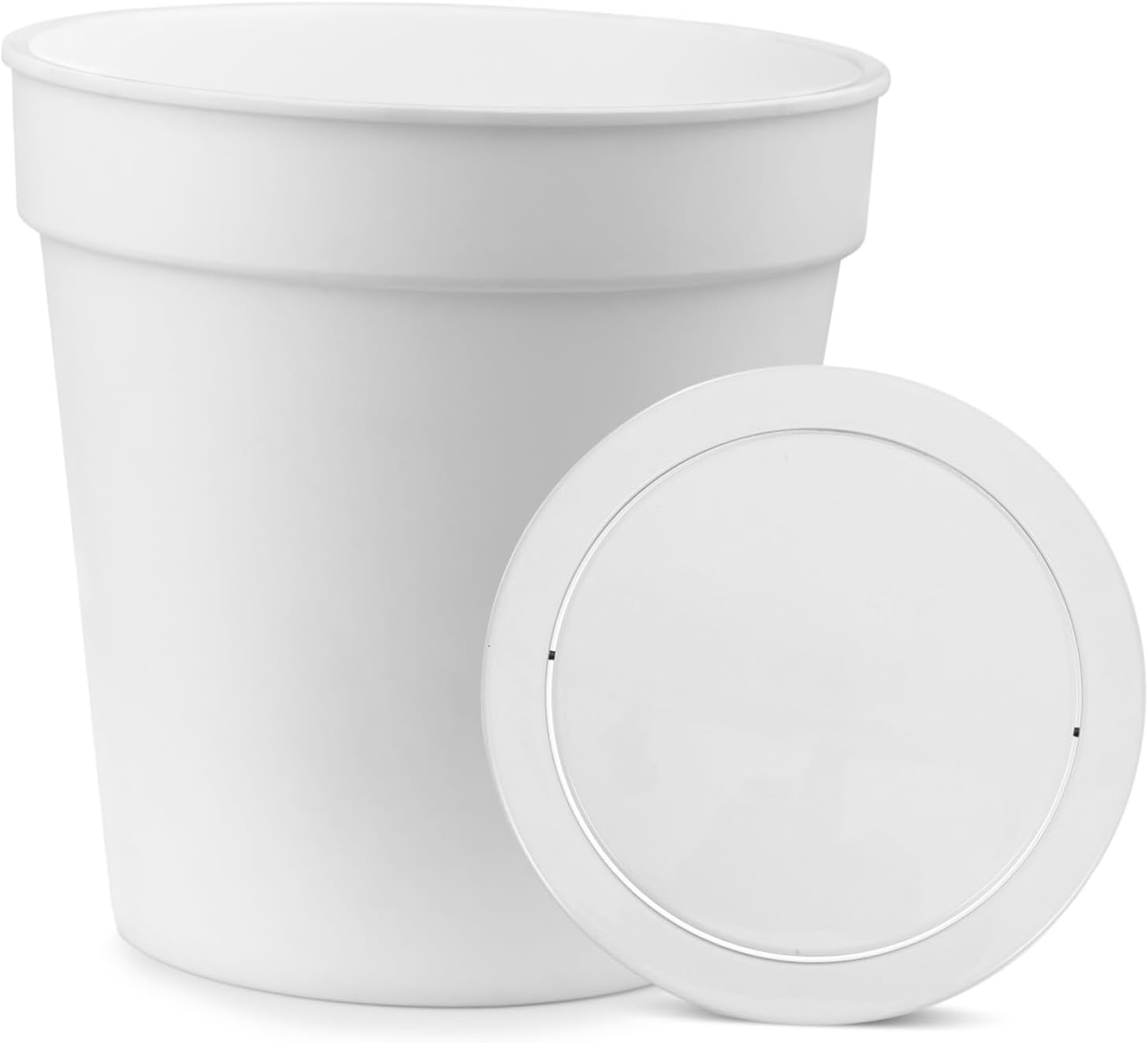 Round Trash Can Lid Embedded Office Trash Can Cover for Kitchen Recessed Flap Lid