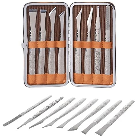 Hukai 8PCS Callus Rasp File & Shaver Foot Hard Tough Skin Corn Remover Pedicure Tool Cover