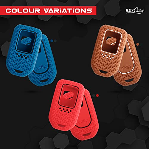 Image of Keycare Silicone Key Cover & Keychain Compatible for Honda City, Civic, Amaze, Elevate, WR-V, Accord, BR-V, CR-V, Mobilio, Jazz, Brio Smart Key (Brown +MAH Key Holder)