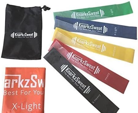 Resistance Bands - Set of 6 Premium Quality Fitness Stretch Bands - Made from Natural Latex. Helps improve Mobility, Toning and Strengthening of Legs Arms and shoulders - Suitable for Women and Men