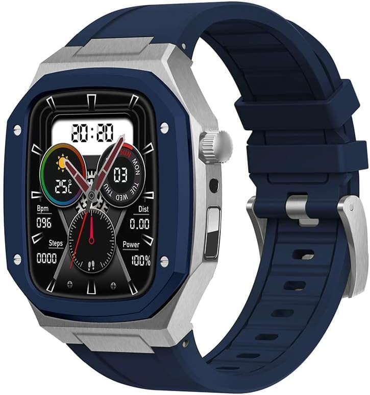 Bracelet iWatch pour homme en silicone et acier de Series 4 à 9