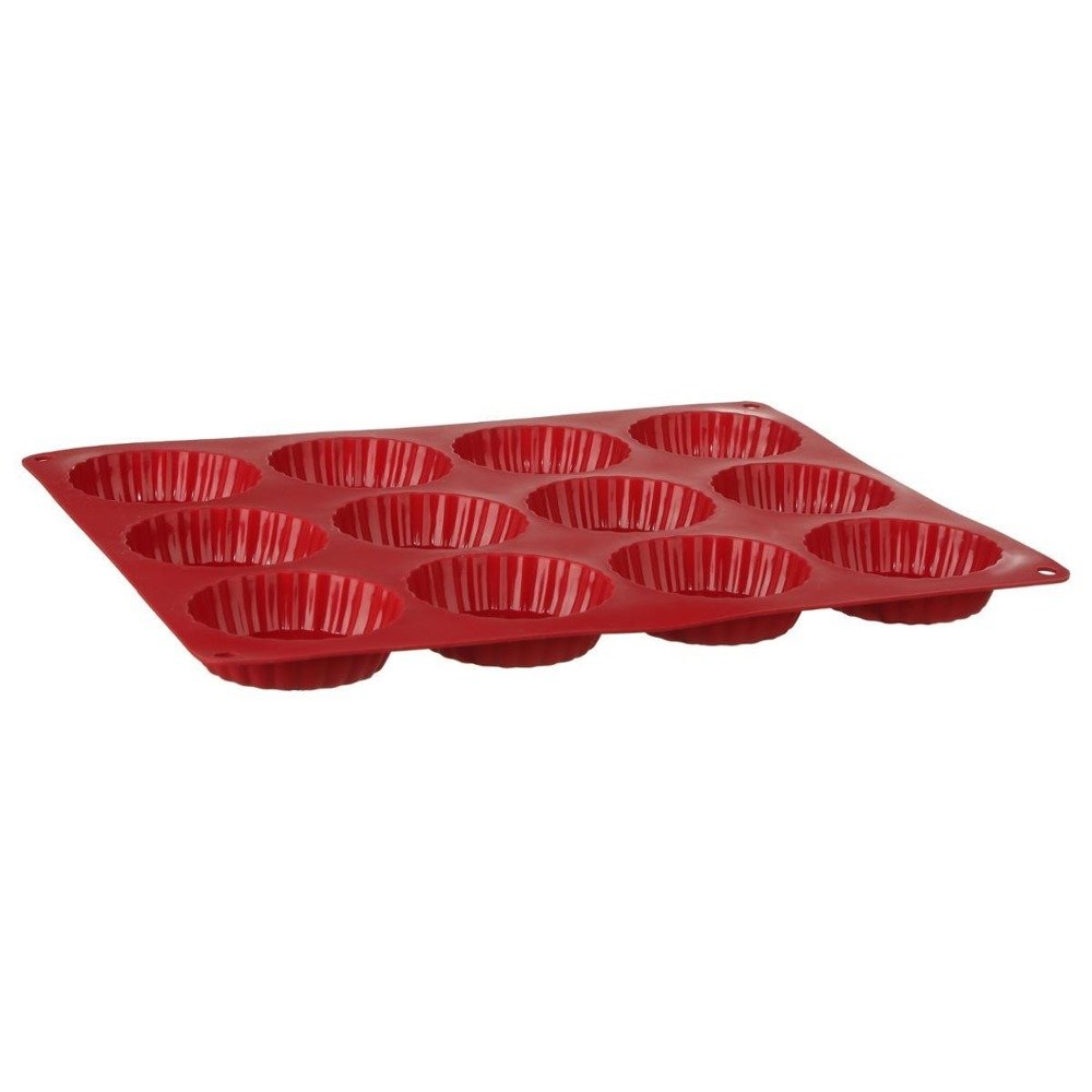 JJA 111051A - Molde de silicona para 12 tartaletas, color rojo