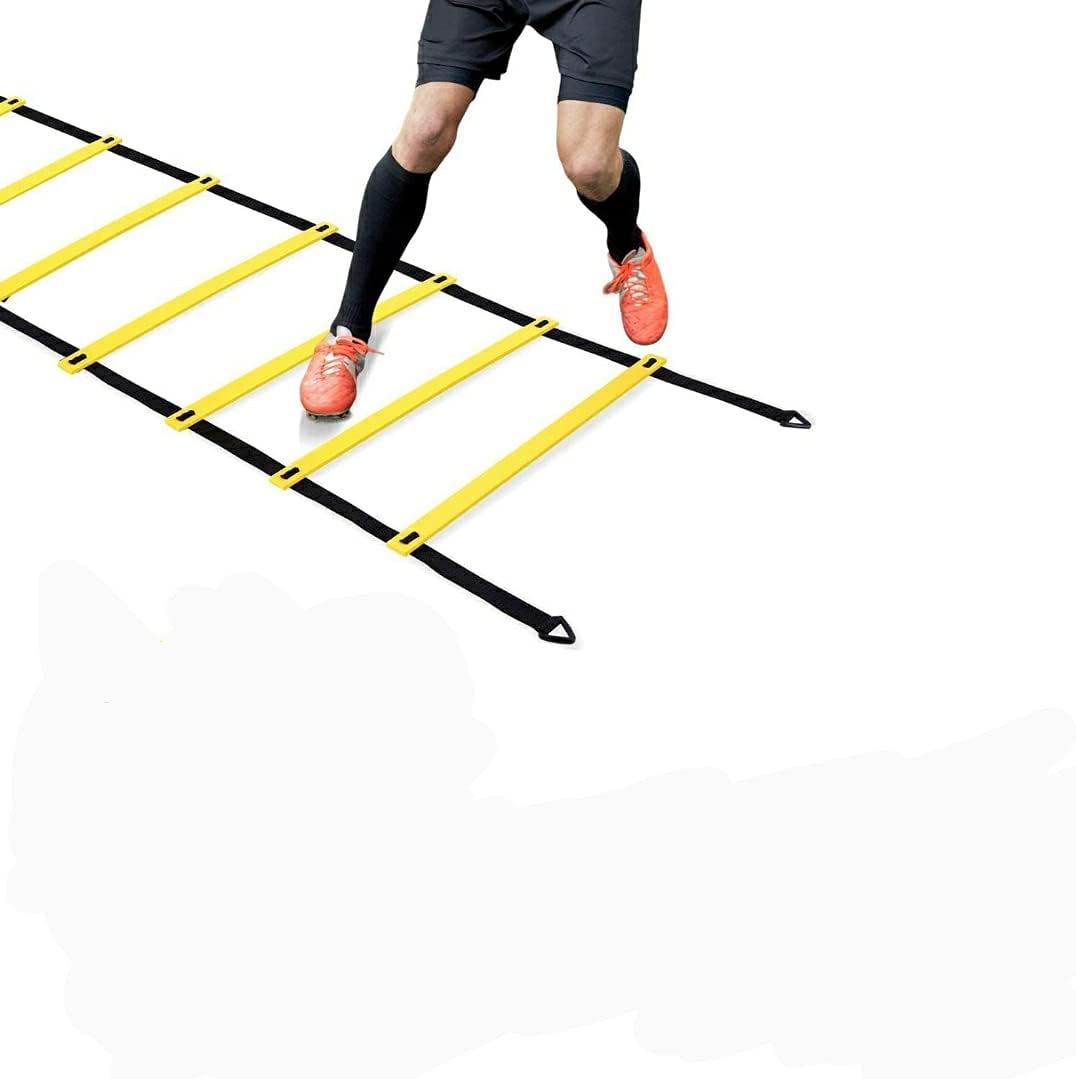 Flat Adjustable Speed Agility Ladder (8m with 20 Rungs, Pack of 4)