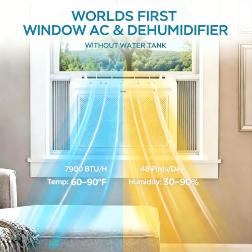 KeplerX 7900 BTU Smart Inverter Window Air Conditioner with Dehumidifier, 2-in-1 Window AC, Independent Dehumidification, 48 Pints/Day, Energy Star, Quiet Operation, Wifi Control, Cools 350 Sq. Ft — view 2