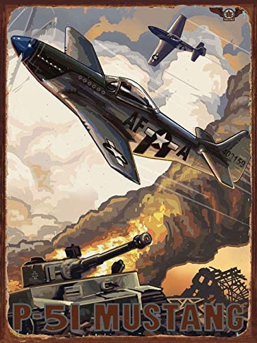 P-51 Mustang Metal Sign Home Decoration Posters For Bar Pub Home Wall Decor Poster Metal Sign 8X12 Inches