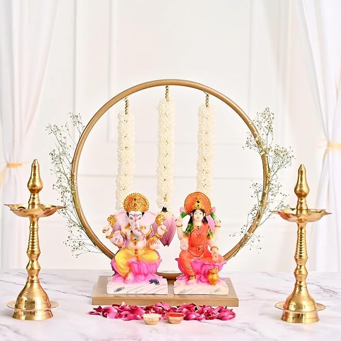 Image of Metal Round Stand Gold Colour Big Stand Golden Metal Stand for Resin Clock, Resin Frame, Resin Coaster, Home Decoration (12 Inch)