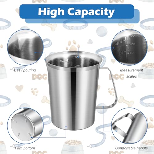 Set de 2 vasos medidores de 2 tazas de acero inoxidable miniatura 5