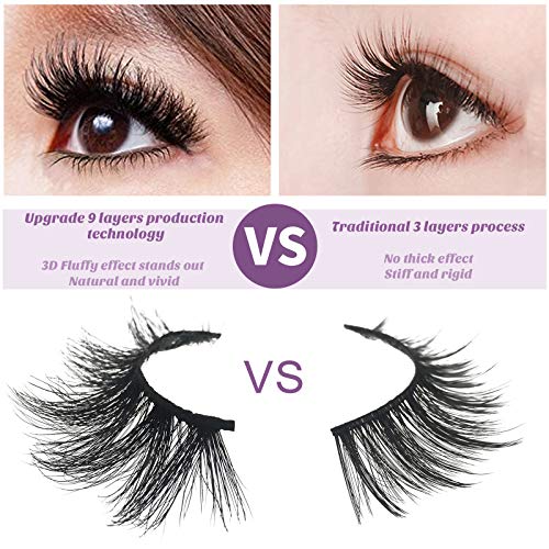 Lab·eh 3D Mink Eyelashes,Different Style Multipack Fake Lashes 100% Siberian Fur False Eyelashes Hand Made Strips Reusable Make Up Eyelashes #TOP4