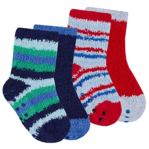 Lot de 4 paires de chaussettes antidérapantes antidérapantes pour nouveau-né - Taille 0 à 5,5 - - 6-12 mois Cover