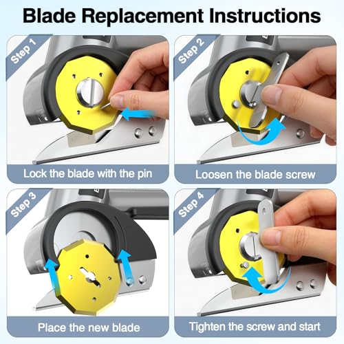 PURZOT 5-Speed Cordless Electric Scissors with Titanium Blades, 80-280RPM Variable Speed Rechargeable Power Cutter for Cardboard, Carpet, Leather, and Plastic, LED Display & Work Light, Type-C 3000mAh — view 5