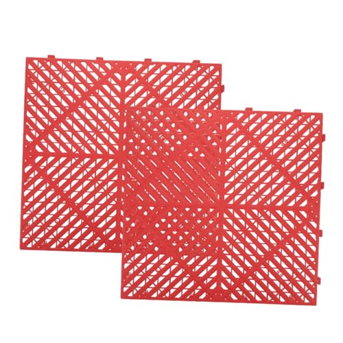 Caillebotis de sol emboîtable plastique antidérapant HEMOTON, dalles de drainage garage 2 pcs