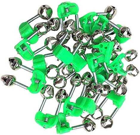 KISEER 50 Pcs Plastic Fishing Bells Clips Fishing Rod Alarm with Dual Alert Bells