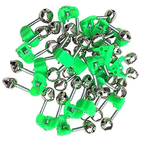 KISEER 50 Pcs Plastic Fishing Bells Clips Fishing Rod Alarm with Dual Alert Bells Cover
