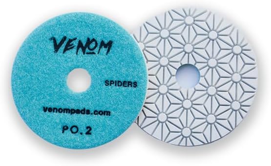 Venom Spider Diamond Polishing Pads 3 Step, 4” for Quartz and Stone (Set of 5)