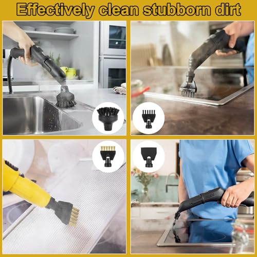 Eulihent 16 Stück für Kärcher Dampfreiniger Zubehör Easyfix SC1 SC2 SC3 SC4 SC5, Verlängerte Düse, Fugenbürste, Rundbürste, Schaber, Siegel, Mikrofaser-Tücher