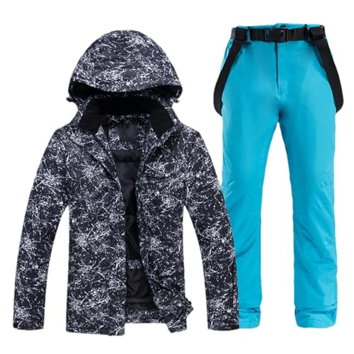 Traje de snowboard térmico para hombre con chaqueta de esquí aislante y pantalón