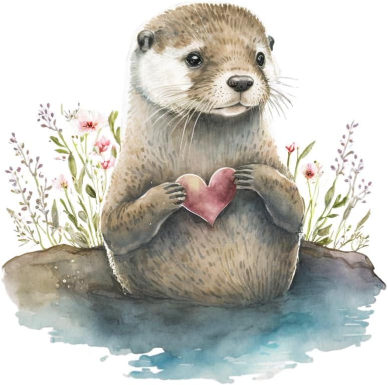 Fabric Panel 8"x8" Otter 100% Cotton Quilt Square Block B28