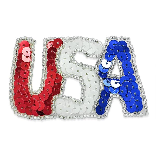 Expo InternationalUSA Sequin Pin Patches/Appliques, Red White and Blue