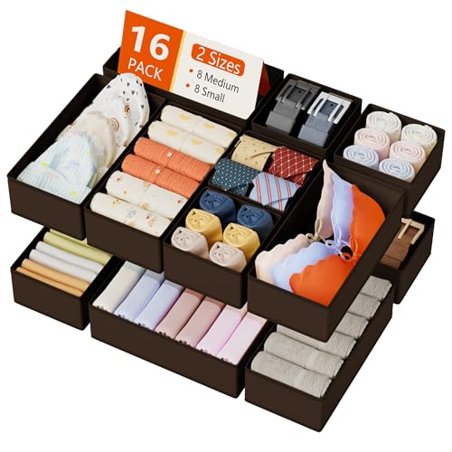DIMJ Drawer Organizer Clothes Storage - 16 Pack Baby Dresser