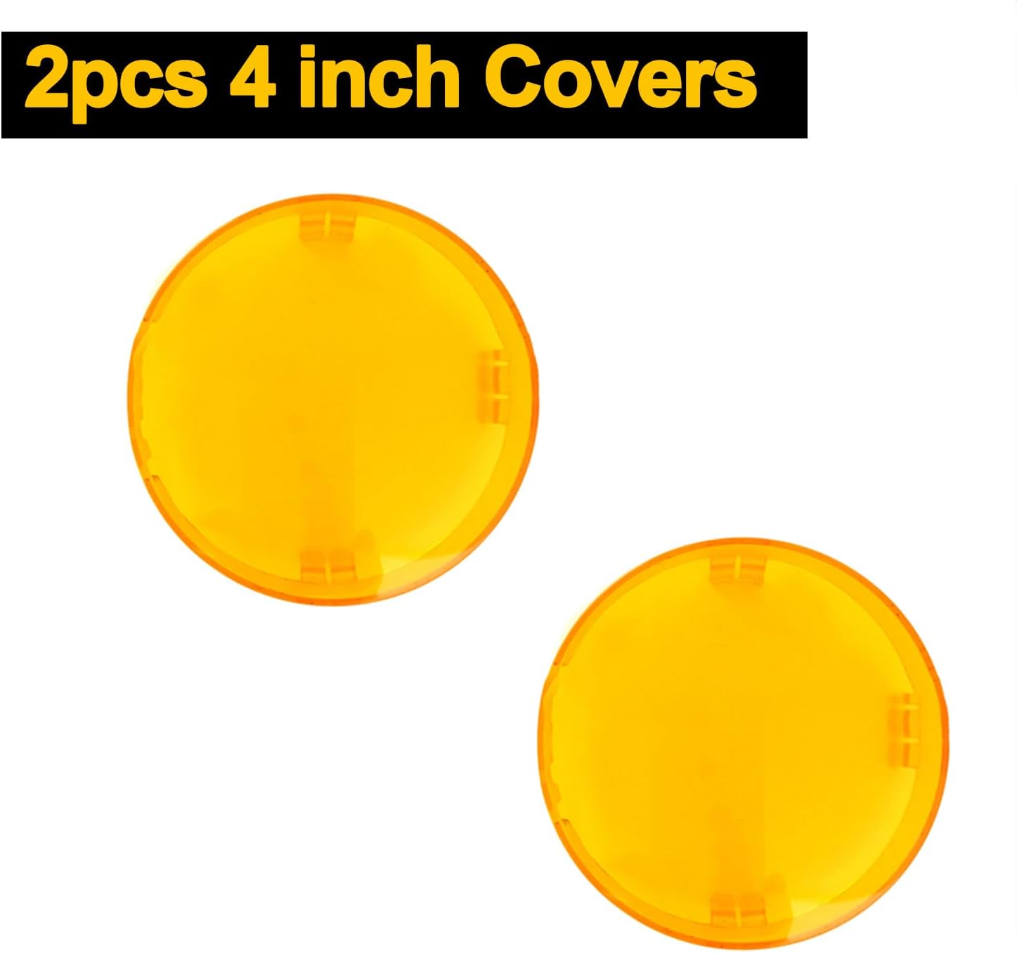 2Pcs 4inch Led Round Light Covers Led Work Light Bar Amber Covers for 4.5" Round Light Off Road Fog Driving Pods Roof Bar Bumper Lights Lens Protective Cover Dustproof Waterproof for SUV Truck ATV 4x4