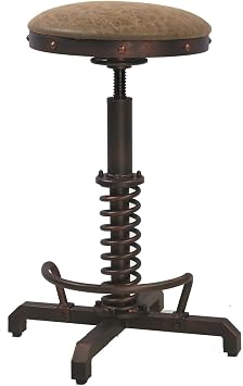 Topower Industrial Retro Vintage Farm PU Seat Tractor Stool Kitchen Swivel Height Adjustable bar Stool Copper