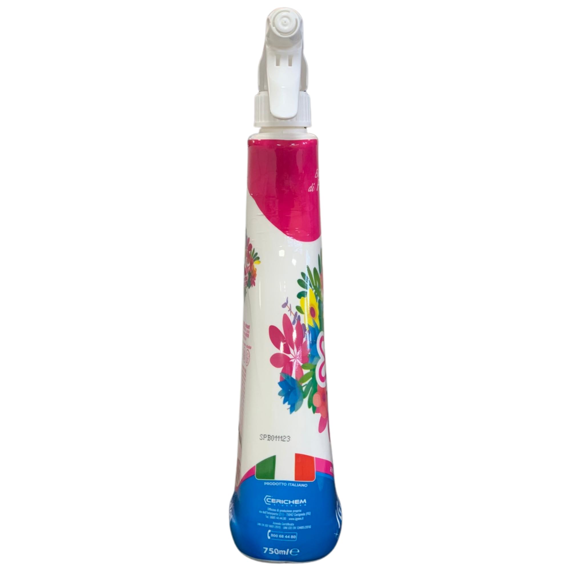 Detergente Multiuso Spray, Il Profumatore Igienizzante Superconcentrato, BOUQUET DI FIORI. Deterge a Fondo, Rimuove Germi e Batteri, 48h di Pulito Profumato 750ml (6 Spray) + Panno In Lattice SOFT