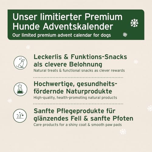 AniForte Premium Adventskalender für Hunde 2025 - Natürliche Hundesnacks, Leckerli & Produkte, Weihnachtskalender XXL für alle Altersstufen, getreidefrei