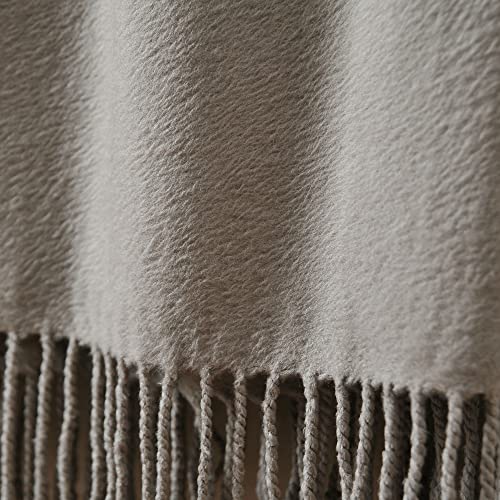 Cuddle Dreams Exclusive Mulberry Silk Throw Blanket With Fringe, Naturally Soft, Breathable (Gray) #TOP1