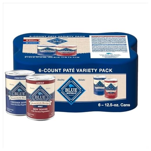 Blue Buffalo Homestyle Recipe Adult Wet Dog Food, Made with Natural Ingredients, Chicken and Beef Dinner Variety Pack, 12.5-oz Cans (6 Count, 3 of Each)