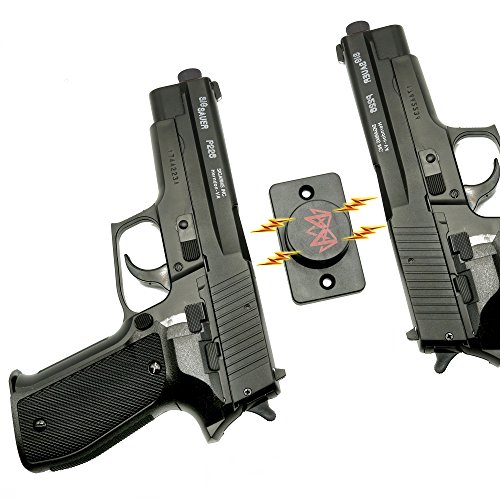 Mijig 2 Pack Magnetic Gun Holders Soft Rubber Coated 25 Pounds Gun Magnets For Handguns, Rifles, Shotguns, Pistols, Revolvers & Magazines, Easy Install Gun Holster Clip For Rapid Draw #TOP5