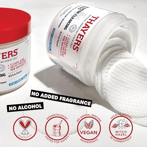 Thayers Blemish Clearing Acne Pads, Salicylic Acid Acne Treatment for Face, Pore Reducing, Exfoliating, and Soothing Skincare, Witch Hazel Toner Pads, 60 Ct - Image 4