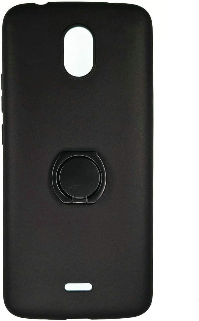 Case for Blu View Mega B110DL 6" Tracfone Case (Not FIT BLU View 1 5.5) Stand TPU Silicone Cover + Metal 360° Rotating Ring Black