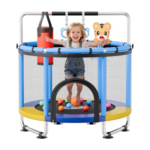 Image of VEVOR 3 /4.6 /5 FT Trampoline Indoor /Outdoor Trampoline for Toddlers, Foldable Mini Baby Jump Toy with Foam Handle, Recreational Trampolines Birthday Gift for 3+ Years Kids