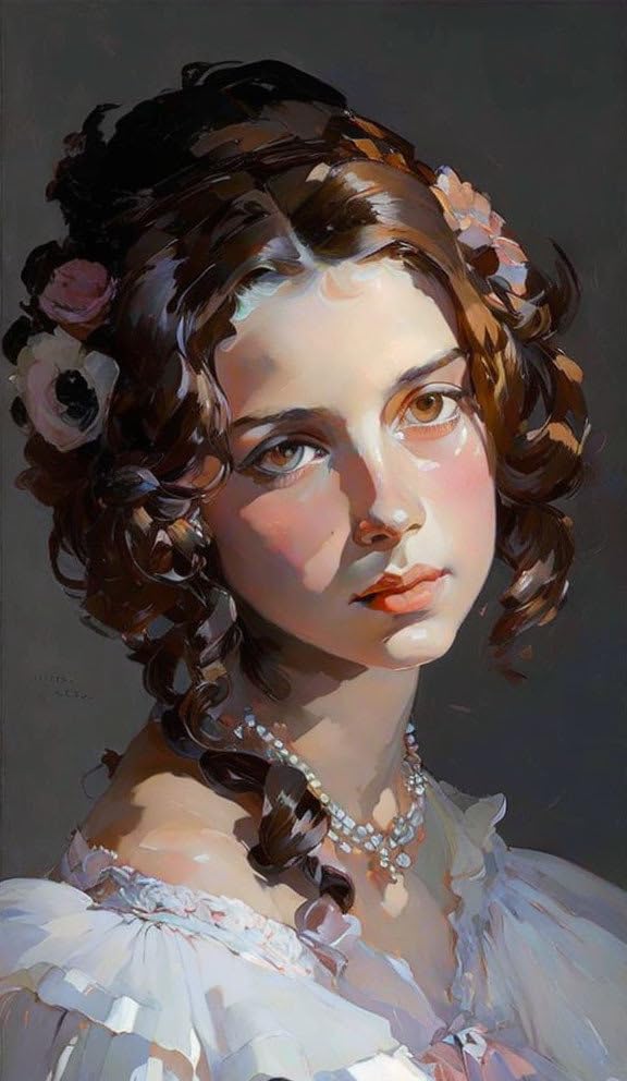 Affiches sur toile de haute qualité artistique : portrait de fille SERENDIPITP