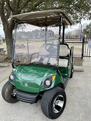 Huskey Tinted Golf Cart Windshield Folding Style For Yamaha G29 Drive (2007-2016) G&E Models, 3/16" Thick And Bottom Rubber Gasket Added To Protect Cart Body #TOP22