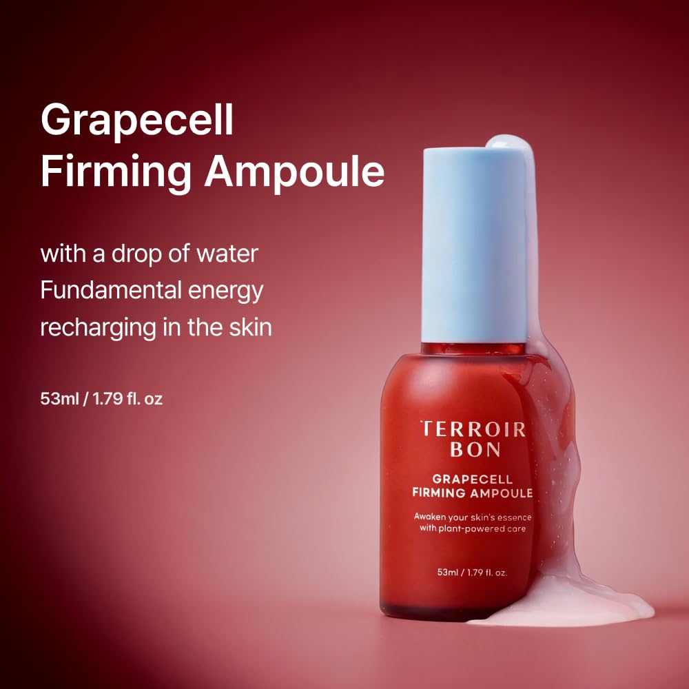 GrapeCell Firming Ampoule Serum for Sensitive Skin– Collagen Firming Boosting, Elasticity &Deep Hydration with Grape Stem Cell Extract | Korean Skincare | 1.79 fl oz (53ml)