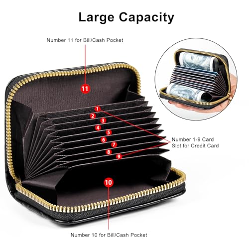 Image of Credit Card Wallet, RFID Card Case Wallet, Zipper Card Cases Holder for Men Women, RFID Blocking, KeyChain Wallet, Compact Size Card Organizer Case for Women