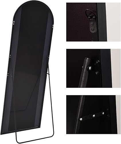 Vista 29 de Espejo de pie arqueado de 71 x 28 pulgadas, espejo de pie dorado de longitud completa para dormitorio, sala de estar, vestidor, espejo alto más