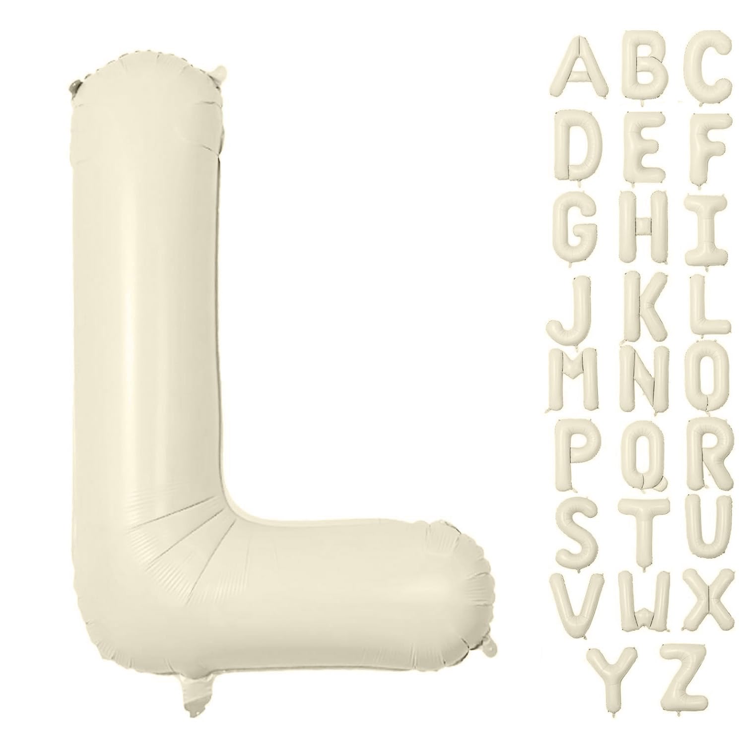 Letter Balloon 40Inch Cream White Big Alphabet Balloons Letter L
