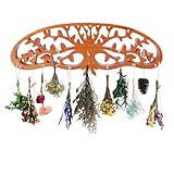 Aovtysa Herb Drying Rack Hanging - Tree of Life Decor for Kitchen, Garden | Cool Gifts for Gardeners, Rustic Wooden Plant Drying Stand, Wall Art Decoration (11 Hooks, Rustproof)