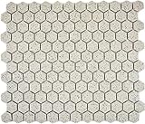 Mosaik Fliese Keramik cremeweiß Hexagaon gesprenkelt unglasiert MOS11A-0103-R10_f