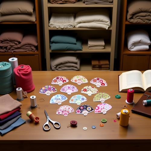 Image of ZhangyiHot 4 Pcs Random Color Fan Needle Minder, Pin Holder for Cross Stitch, Needlework and Embroidery Accessories(ZS645)