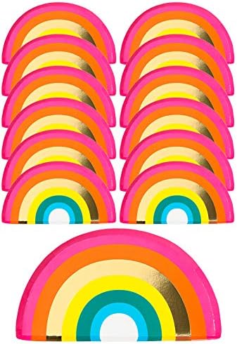 Talking Tables RAIN Pack of 16 (29cm) Rainbow Shaped Napkins Paper Birthday Party Partyware with Gold foil, RBNAPKINS