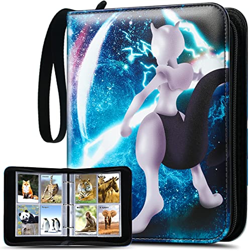 Chaomeng Carpeta de tarjetas comerciales con mangas, 520 tarjetas con cremallera para coleccionistas, estuche de transporte para carpetas de álbum con 65 hojas de 4 bolsillos premium Cover