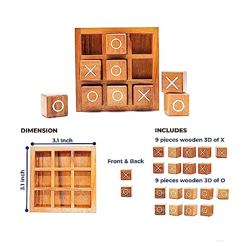 Bsiri Wooden Xo Blocks (L) Tic Tac Toe Board Games-Ideal For Kids Games, Family Games And Game Night For Adults, Farmhouse Decor For Coffee Table Decor And Unique Gifts For All Occasion #TOP4