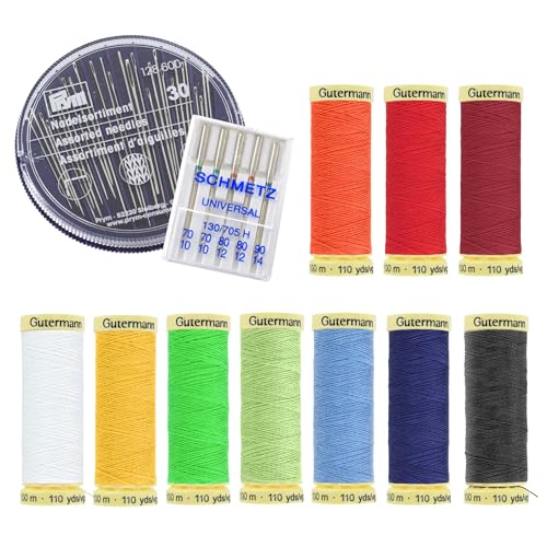 Set de Hilos Gütermann 100m x 10 Carretes con Agujas Prym Multicolor miniatura 3