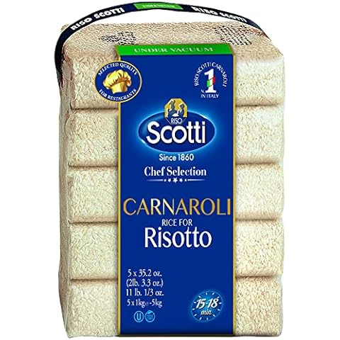 Carnaroli Rice for Risotto, 11 lbs (5x1 kg), Product of Italy, Chef Selection, Gluten Free, Non-GMO, Vacuumed Packed, Riso Scotti Cover