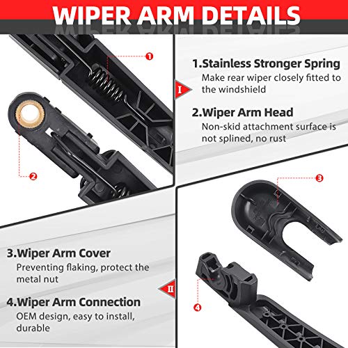 Rear Windshield Back Wiper Arm Blade Set For Kia Sportage 2011 2012 2013 2014 2015 2016 Oe:988111H000 #TOP1